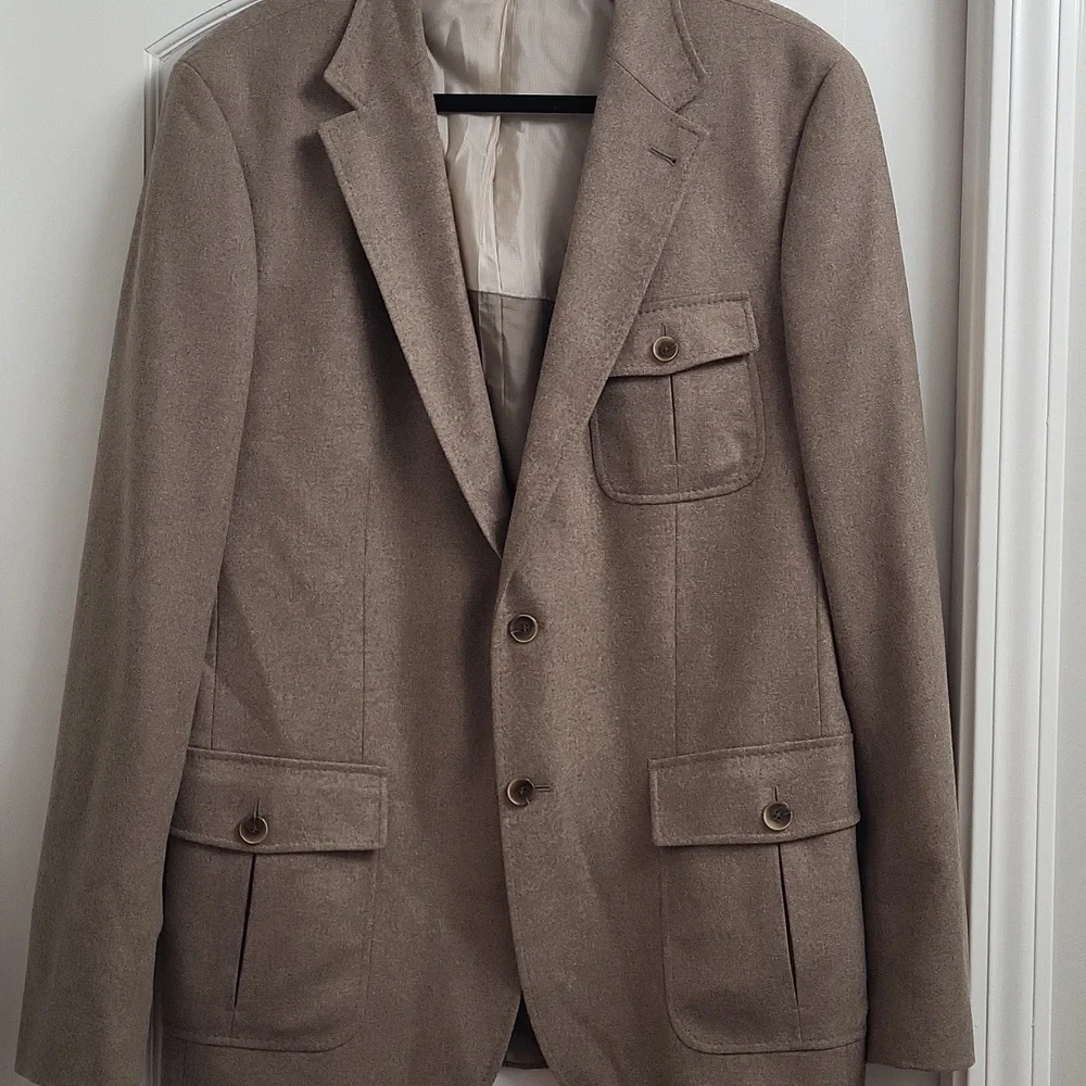 BOSS Hugo Boss Beige Wool Blend Harvis‎ Jacket. Size 42L